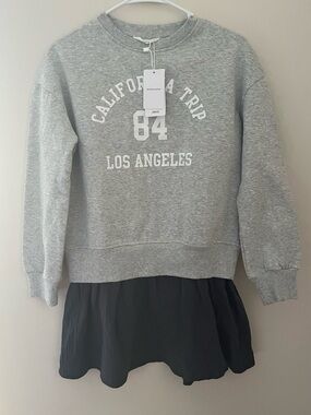 Mango Grey Combined Sweatshirt Dress